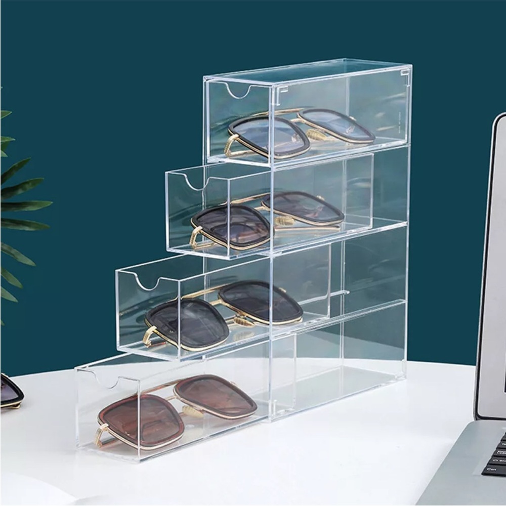 White Storage Organizer with Pull-Out Drawers and Compact Design